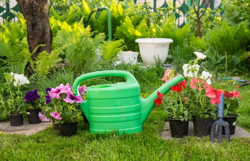 Worker wearing PPE during landscaper rubbish removal